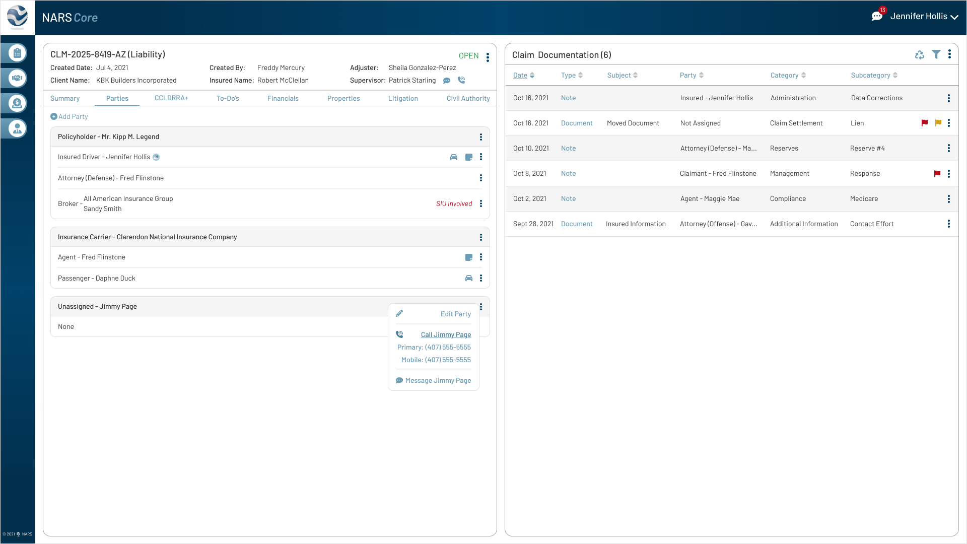 Call Party Option — Users can select a party’s number—primary or additional—when initiating a call