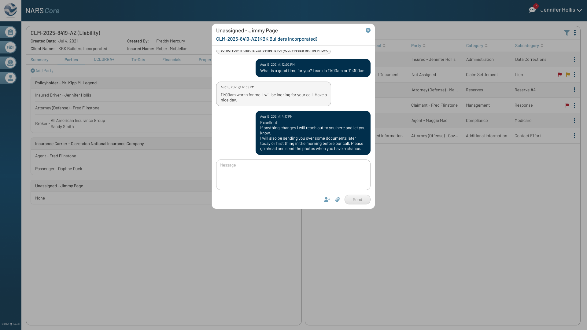 Messaging Party — Built-in messaging tool that enables real-time communication between customers